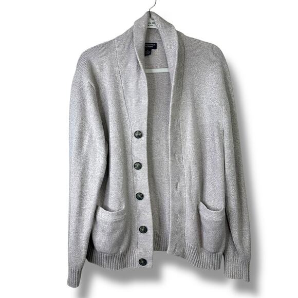 Roundtree & Yorke Men's Sport Shirt Button Shawl Collar Knit Sweater Cardigan - Picture 1 of 7